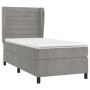 Box spring bed with light gray velvet mattress 90x190 cm by , Beds and slatted bases - Ref: Foro24-3129249, Price: 351,21 €, ...