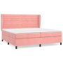 Box spring bed with pink velvet mattress 200x200 cm by , Beds and slatted bases - Ref: Foro24-3129296, Price: 635,00 €, Disco...