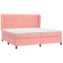 Box spring bed with pink velvet mattress 200x200 cm by , Beds and slatted bases - Ref: Foro24-3129296, Price: 635,00 €, Disco...