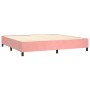 Box spring bed with pink velvet mattress 200x200 cm by , Beds and slatted bases - Ref: Foro24-3129296, Price: 635,00 €, Disco...