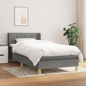 Box spring bed with dark gray fabric mattress 90x190 cm by , Beds and slatted bases - Ref: Foro24-3130234, Price: 288,99 €, D...