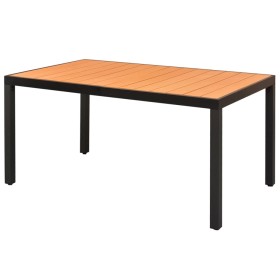 Brown aluminum and WPC garden table 150x90x74 cm by vidaXL, Garden tables - Ref: Foro24-42794, Price: 224,16 €, Discount: %