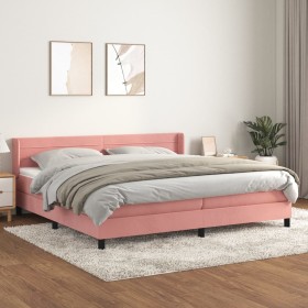 Box spring bed with pink velvet mattress 200x200 cm by , Beds and slatted bases - Ref: Foro24-3131044, Price: 558,67 €, Disco...