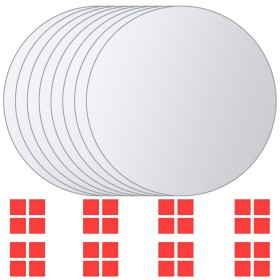 Round glass mirror tiles 8 units by vidaXL, Mirrors - Ref: Foro24-244463, Price: 16,99 €, Discount: %