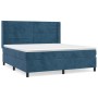 Box spring bed with dark blue velvet mattress 180x200 cm by , Beds and slatted bases - Ref: Foro24-3132757, Price: 581,99 €, ...