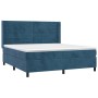 Box spring bed with dark blue velvet mattress 180x200 cm by , Beds and slatted bases - Ref: Foro24-3132757, Price: 581,99 €, ...