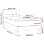 Boxspringbettmatratze und LED-Leuchten aus schwarzem Stoff 90x190 cm von , Betten und Lattenroste - Ref: Foro24-3133119, Prei...