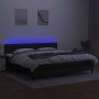 Boxspringbettmatratze und LED-Leuchten aus schwarzem Stoff 200x200 cm von , Betten und Lattenroste - Ref: Foro24-3133263, Pre...