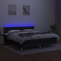 Cama box spring con colchón LED tela negro 180x200 cm de , Camas y somieres - Ref: Foro24-3133815, Precio: 535,33 €, Descuent...