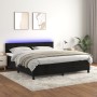 Cama box spring colchón y LED terciopelo negro 180x200 cm de , Camas y somieres - Ref: Foro24-3134479, Precio: 570,36 €, Desc...