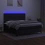 Boxspringbettmatratze und LED-Leuchten aus schwarzem Stoff 180x200 cm von , Betten und Lattenroste - Ref: Foro24-3134975, Pre...