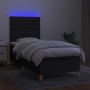 Cama box spring colchón y luces LED tela negro 100x200 cm de , Camas y somieres - Ref: Foro24-3135495, Precio: 361,84 €, Desc...