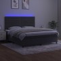 Cama box spring colchón y LED terciopelo gris oscuro 180x200 cm de , Camas y somieres - Ref: Foro24-3136198, Precio: 607,69 €...