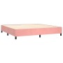 Cama box spring colchón y LED terciopelo rosa 200x200 cm de , Camas y somieres - Ref: Foro24-3136208, Precio: 624,80 €, Descu...