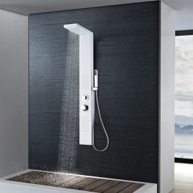 Matte White Aluminum Shower Panel System by vidaXL, Jet nozzles for bathtubs and showers - Ref: Foro24-142372, Price: 171,69 ...