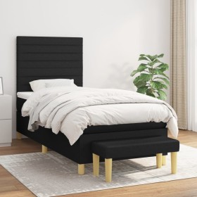 Box spring bed with black fabric mattress 90x200 cm by , Beds and slatted bases - Ref: Foro24-3137207, Price: 362,64 €, Disco...