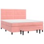 Cama box spring con colchón terciopelo rosa 180x200 cm de , Camas y somieres - Ref: Foro24-3137922, Precio: 613,66 €, Descuen...