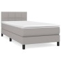 Box spring bed with light gray fabric mattress 80x200 cm by , Beds and slatted bases - Ref: Foro24-3140009, Price: 267,36 €, ...