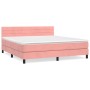 Box spring bed with pink velvet mattress 180x200 cm by , Beds and slatted bases - Ref: Foro24-3141382, Price: 497,25 €, Disco...