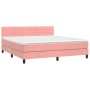 Box spring bed with pink velvet mattress 180x200 cm by , Beds and slatted bases - Ref: Foro24-3141382, Price: 497,25 €, Disco...