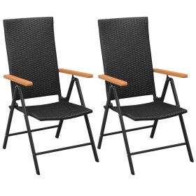 Stackable garden chairs 2 units black synthetic rattan by vidaXL, Garden chairs - Ref: Foro24-42798, Price: 141,76 €, Discoun...