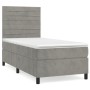 Box spring bed with light gray velvet mattress 90x190 cm by , Beds and slatted bases - Ref: Foro24-3143055, Price: 352,28 €, ...