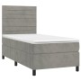 Box spring bed with light gray velvet mattress 90x190 cm by , Beds and slatted bases - Ref: Foro24-3143055, Price: 345,79 €, ...