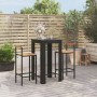 Stehtisch und Gartenhocker 3 Stk. Akazienholz Rattan PE schwarz von , Gartensets - Ref: Foro24-3187710, Preis: 244,01 €, Raba...