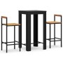 Bar table and garden stools 3 pieces made of acacia wood and black PE rattan by , Garden sets - Ref: Foro24-3187710, Price: 2...