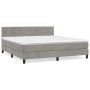 Cama box spring con colchón terciopelo gris claro 180x200 cm de , Camas y somieres - Ref: Foro24-3141377, Precio: 536,04 €, D...