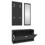 3-in-1 black plywood shoe cabinet set by , Shoe racks and shoe organizers - Ref: Foro24-342571, Price: 115,99 €, Discount: %