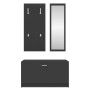 3-in-1 black plywood shoe cabinet set by , Shoe racks and shoe organizers - Ref: Foro24-342571, Price: 115,99 €, Discount: %