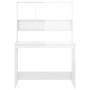 Shiny white plywood shelf desk 102x45x148cm by , Desks - Ref: Foro24-823002, Price: 112,93 €, Discount: %