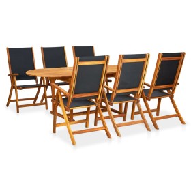 7-piece solid acacia wood garden dining set by , Garden sets - Ref: Foro24-41749, Price: 749,17 €, Discount: %