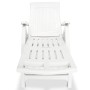 White plastic sun lounger with footrest by , Loungers - Ref: Foro24-43586, Price: 122,88 €, Discount: %