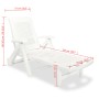 White plastic sun lounger with footrest by , Loungers - Ref: Foro24-43586, Price: 122,88 €, Discount: %