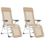 Folding camping chairs with footrest 2 pcs cream aluminum by , camping furniture - Ref: Foro24-44317, Price: 164,60 €, Discou...