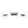 Set de muebles de jardín 4 piezas y cojines acero blanco de vidaXL, Conjuntos de jardín - Ref: Foro24-42863, Precio: 271,99 €...