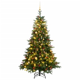 Árbol de Navidad artificial con bisagras 300 LED y bolas 210 cm de , Arboles de navidad - Ref: Foro24-3210481, Precio: 172,99...