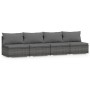 4-Sitzer-Gartensofa mit grauen synthetischen Rattankissen von , Gartensets - Ref: Foro24-317519, Preis: 548,81 €, Rabatt: %