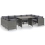 Set de muebles de jardín 10 pzas y cojines ratán sintético gris de , Conjuntos de jardín - Ref: Foro24-3059768, Precio: 617,8...