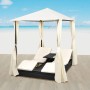 Double sun lounger with black synthetic rattan curtains by vidaXL, Outdoor beds - Ref: Foro24-42891, Price: 566,38 €, Discoun...