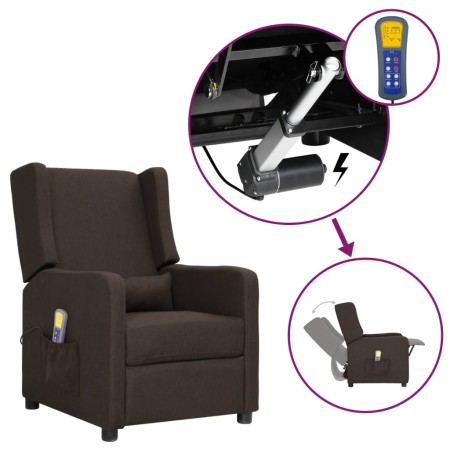 Dark Brown Fabric Liftable Massage Chair by , Electric massage chairs - Ref: Foro24-3093390, Price: 216,97 €, Discount: %