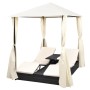 Double sun lounger with black synthetic rattan curtains by vidaXL, Outdoor beds - Ref: Foro24-42891, Price: 566,38 €, Discoun...