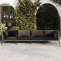 4-piece garden sofas and dark gray synthetic rattan cushions by , Garden sets - Ref: Foro24-3099816, Price: 307,99 €, Discoun...