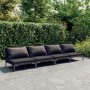 4-piece garden sofas and dark gray synthetic rattan cushions by , Garden sets - Ref: Foro24-3099814, Price: 289,52 €, Discoun...