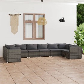 10-teiliges Gartenmöbel-Set und graue synthetische Rattankissen von , Gartensets - Ref: Foro24-3101989, Preis: 1,00 €, Rabatt: %