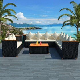 Garden furniture set, 6 pieces, with black synthetic rattan cushions. by vidaXL, Garden sets - Ref: Foro24-42996, Price: 815,...