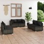 6-teiliges Gartenmöbel-Set und graue synthetische Rattankissen von , Gartensets - Ref: Foro24-3102213, Preis: 714,34 €, Rabat...