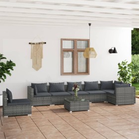 8-piece garden furniture set and gray synthetic rattan cushions by , Garden sets - Ref: Foro24-3102349, Price: 816,99 €, Disc...